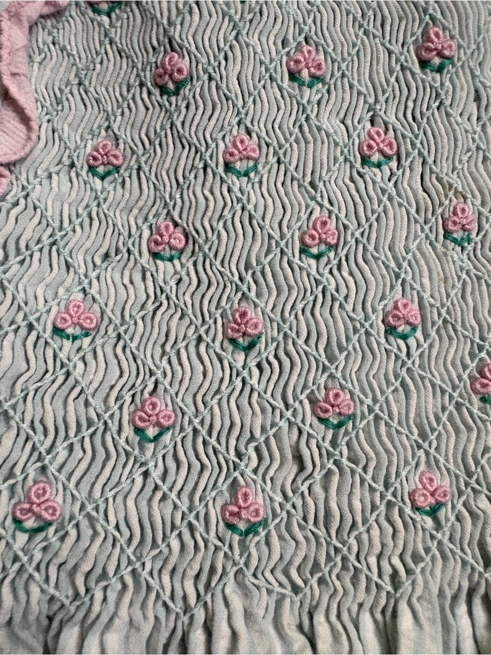 Smocked Dress - Roses - Flowers - Ruffles - Picture 2 of 5